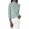 Amazon Essentials Women’s Long Sleeve Fisherman Cable Knit Turtleneck Sweater (Available in Plus Size)(Sage Green Heather)