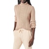 Amazon Essentials Women’s Long Sleeve Fisherman Cable Knit Turtleneck Sweater (Available in Plus Size)(Taupe Heather)