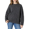 Amazon Essentials Women’s Oversized-Fit Faux Mohair Crewneck Sweater(Charcoal Heather)