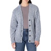 Amazon Essentials Women’s Oversized-Fit Multi-Color Heavyweight Cotton Blend Button-Up Cardigan with Deep V-Neckline(Bright Blue Marl)