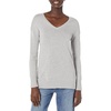 Amazon Essentials Women’s Regular Fit Lightweight V-Neck Tunic Sweater, Long Sleeve(Light Grey Heather)
