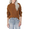 Amazon Essentials Women’s Relaxed-Fit Cable Knit Sweater, Soft-Touch Modern Crewneck (Plus(Dark Camel Heather)