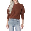 Amazon Essentials Women’s Relaxed-Fit Cable Knit Sweater, Soft-Touch Modern Crewneck (Plus(Dark Toffee Brown)