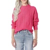 Amazon Essentials Women’s Relaxed-Fit Cable Knit Sweater, Soft-Touch Modern Crewneck (Plus(Hot Pink)