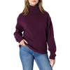Amazon Essentials Women’s Relaxed-Fit Cotton Blend Turtleneck Pullover Sweater with Dropped Shoulders, Rib Trim(Burgundy)