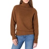 Amazon Essentials Women’s Relaxed-Fit Cotton Blend Turtleneck Pullover Sweater with Dropped Shoulders, Rib Trim(Caramel Heather)