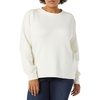 Amazon Essentials Women’s Relaxed-Fit Soft Touch Long Sleeve Pleated Shoulder Crewneck Sweater(Ivory)