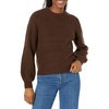 Amazon Essentials Women’s Ribbed Long Sleeve Crewneck Sweater(Espresso)
