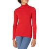 Amazon Essentials Women’s Slim-Fit Lightweight Long-Sleeve Ribbed Turtleneck Sweater(Cherry Red)