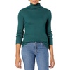 Amazon Essentials Women’s Slim-Fit Lightweight Long-Sleeve Ribbed Turtleneck Sweater(Forest Green)