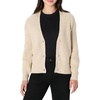 Amazon Essentials Women’s Soft Touch Ribbed V Neck Blouson Cardigan Sweater(Beige)