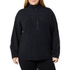 Amazon Essentials Women’s Sweaters, Dressy Casual, Mid Gauge Stretch, Half Zip, Polo Collar(Black)