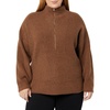 Amazon Essentials Women’s Sweaters, Dressy Casual, Mid Gauge Stretch, Half Zip, Polo Collar(Chocolate Heather)