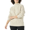 Amazon Essentials Women’s Winter Long-Sleeve Sweater, Soft Touch Funnel Neck Cable Knit(Beige)