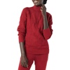 Amazon Essentials Women’s Winter Long-Sleeve Sweater, Soft Touch Funnel Neck Cable Knit(Dark Red)