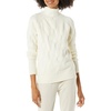 Amazon Essentials Women’s Winter Long-Sleeve Sweater, Soft Touch Funnel Neck Cable Knit(Ivory)