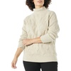 Amazon Essentials Women’s Winter Long-Sleeve Sweater, Soft Touch Funnel Neck Cable Knit(Warm Beige Heather)