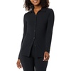 Amazon Essentials womens Wide Rib Long Sleeve Button-up Collared Cardigan (Pants Sold Separately)(Black)