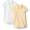 Amazon Essentials x Sofia Grainge Baby Boys’ Short Sleeve Cotton Romper with Snap Closure, Breathable, Pack of 2(Light Tan/White)