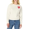 Amazon Essentials x Sofia Grainge Women’s Relaxed Fit Boxy Drop Shoulder Crewneck Sweatshirt(Ivory Ivory Red Valentine)