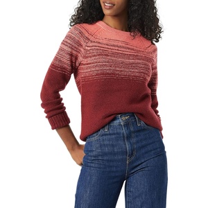 Amazon Essentials Crewneck Sweater for Women, Soft-Touch(Burgundy Coral Pink Ombre)