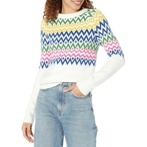 Amazon Essentials Crewneck Sweater for Women, Soft-Touch(Eggshell White  Winter Fairisle)