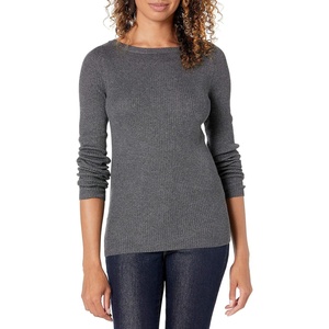 Amazon Essentials Women’s Classic-Fit Lightweight Long-Sleeve Sweater(Charcoal Heather)