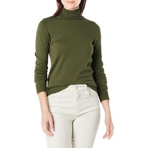 Amazon Essentials Women’s Classic-Fit Lightweight Long-Sleeve Sweater(Dark Olive)