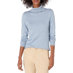Amazon Essentials Women’s Classic-Fit Lightweight Long-Sleeve Sweater(Light Indigo Heather)