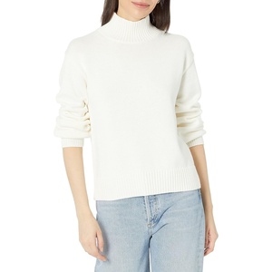Amazon Essentials Women’s Cotton Pullover Sweater, Funnel-Neck (Available in Plus Size)(Eggshell White)