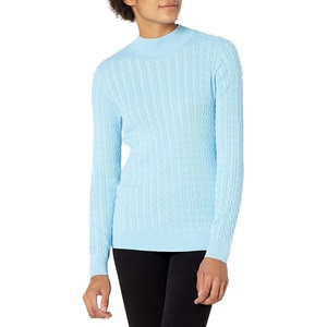 Amazon Essentials Women’s Lightweight Cable Knit Long Sleeve Sweater(Sky Blue)
