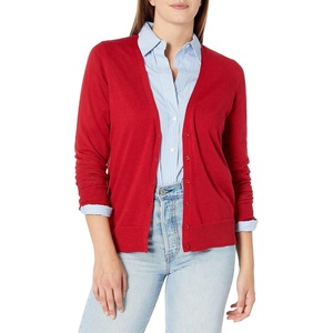 Amazon Essentials Women’s Lightweight Cardigan Sweater(Red)