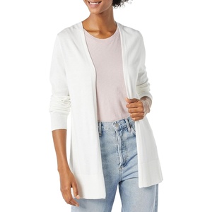 Amazon Essentials Women’s Lightweight Long-Sleeve Open-Front Long Cardigan Sweater, Regular Fit(Ivory)