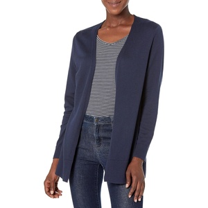 Amazon Essentials Women’s Lightweight Long-Sleeve Open-Front Long Cardigan Sweater, Regular Fit(Navy)