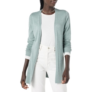 Amazon Essentials Women’s Lightweight Long-Sleeve Open-Front Long Cardigan Sweater, Regular Fit(Sage Green Heather)