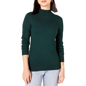 Amazon Essentials Women’s Lightweight Mock Neck Pullover Sweater, Regular Fit (Available in Plus Size)(Forest Green)