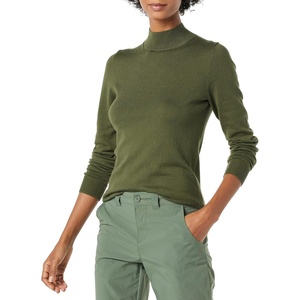 Amazon Essentials Women’s Lightweight Mock Neck Pullover Sweater, Regular Fit (Available in Plus Size)(Olive)