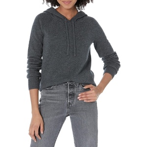 Amazon Essentials Women’s Long Sleeve Soft Touch Hooded Pullover Sweater(Charcoal Heather)