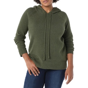 Amazon Essentials Women’s Long Sleeve Soft Touch Hooded Pullover Sweater(Olive)