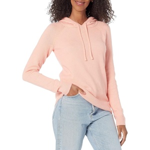 Amazon Essentials Women’s Long Sleeve Soft Touch Hooded Pullover Sweater(Peach)