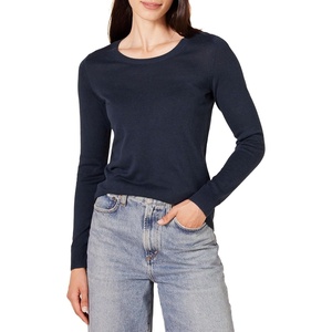 Amazon Essentials Women’s Long-Sleeve Lightweight Crewneck Sweater, Flattering (Available in Plus Size)(Navy)