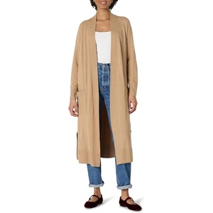 Amazon Essentials Women’s Regular-Fit Lightweight Soft Duster Length Cardigan Sweater(Camel Heather)