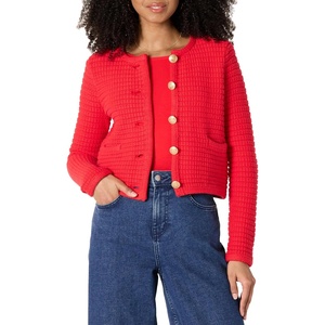 Amazon Essentials Women’s Regular-Fit Midweight Cardigan Sweater(Bright Poppy Red)