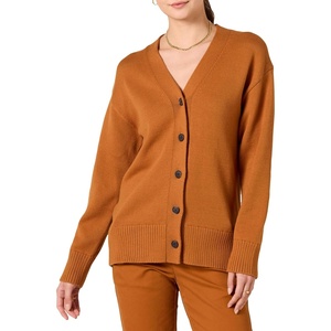 Amazon Essentials Women’s Relaxed Fit Midweight Cardigan Sweater(Caramel)