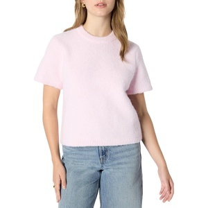 Amazon Essentials Women’s Relaxed-Fit Faux Mohair Short Sleeve Sweater Top(Pastel Lilac)