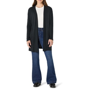 Amazon Essentials Women’s Relaxed-Fit Ultra-Lightweight Open-Front Cardigan(Black)