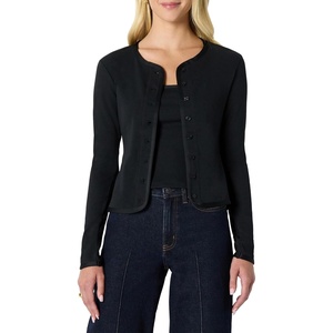 Amazon Essentials Women’s Slim-Fit Ribbed Cardigan & Cami Set with Removable Straps(Black)