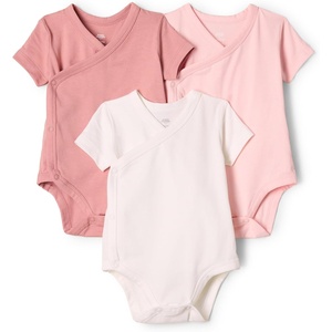 Amazon Essentials x Sofia Grainge Unisex Babies’ Side Snap Short Sleeve Bodysuit, Pack of 3(Ivory/Pink/Terracotta)