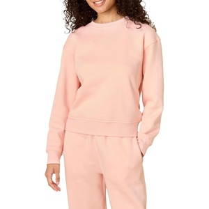 Amazon Essentials x Sofia Grainge Women’s Relaxed Fit Boxy Drop Shoulder Crewneck Sweatshirt(Pink)