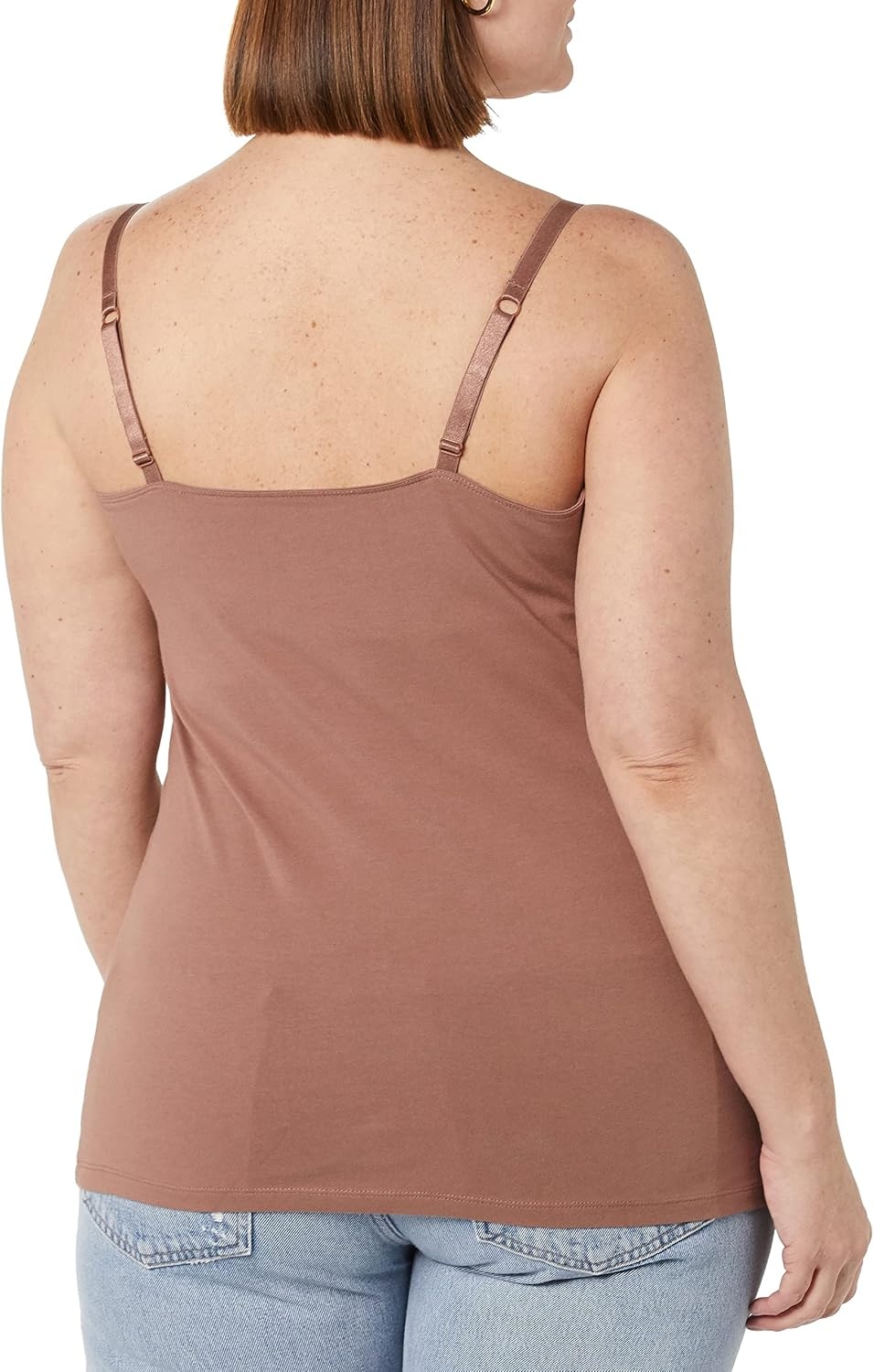 image:imageAmazon Essentials Womens Maternity Nursing Tops Pregnancy Clothes with Adjustable Straps and Builtin Shelf Bra Pack of 22pack BlackBrown
